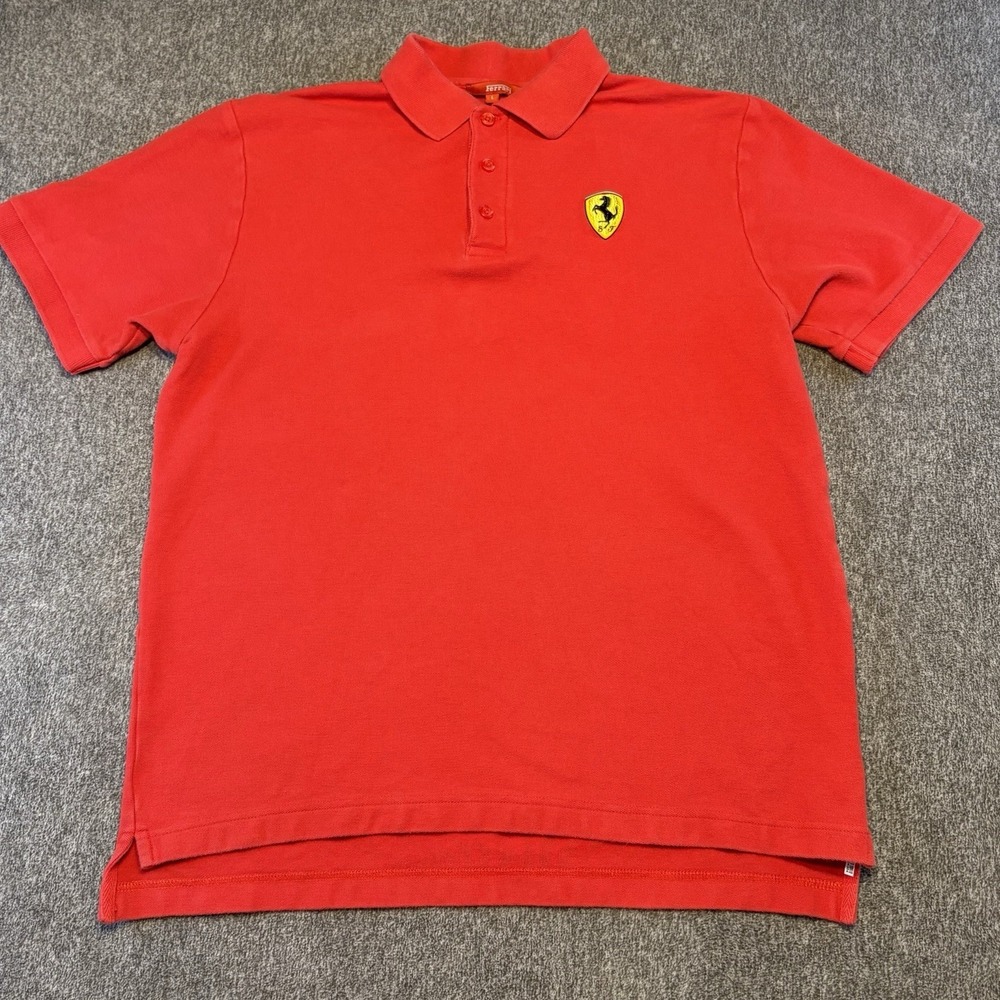 Vintage‎ Ferrari Racing Polo Shirt Mens Size Large 90s 1999 Scuderia Corsa